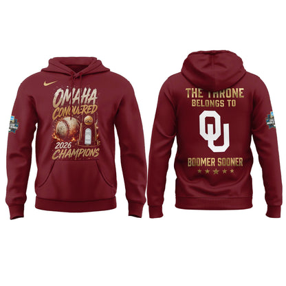 Oklahoma NCAA Basbeball Champions ’26 Limited Edition Red Hoodie