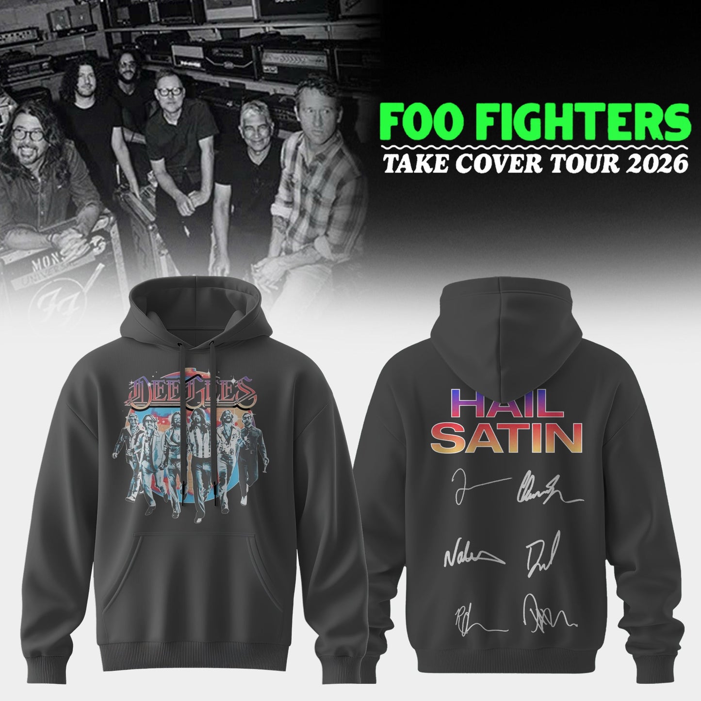 ..Foo Fighters ”Take Cover Tour 2026” Limited Edition Signature - Hoodie