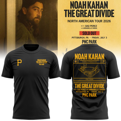 Limited Edition Pittsburgh Pirates x Noah Kahan Dark Gray T-shirt 2026