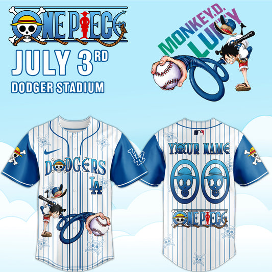 .ONE PIECE Night with the Los Angeles Dogger 2025 Jersey (Custom Name &amp; Number)