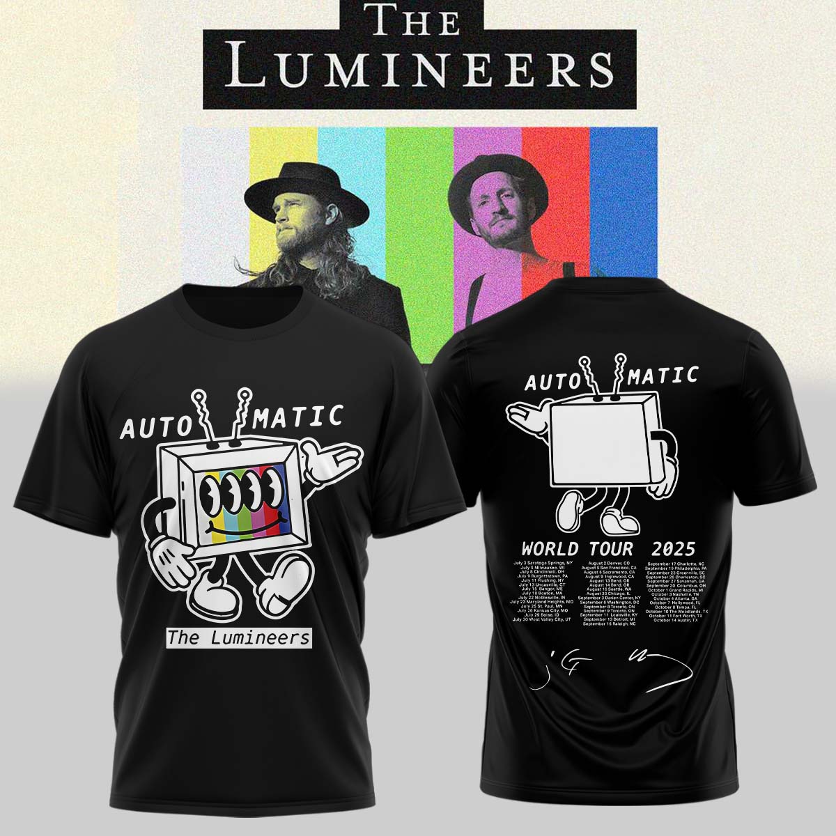 The Lumineers Automatic World Tour 2026 T-Shirt