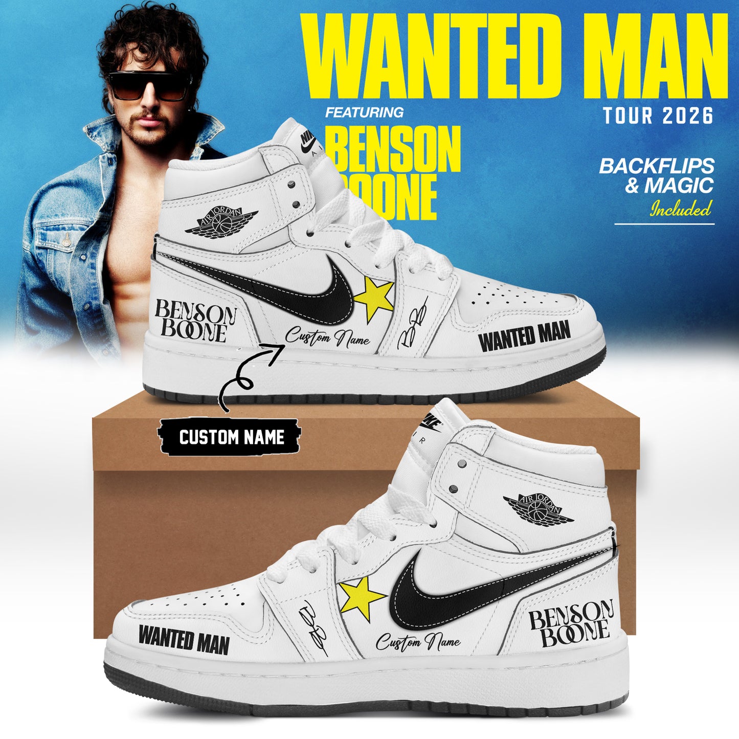 Benson Boone Wanted Man signed Shoes 25