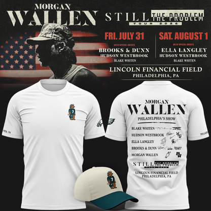 Exclusive Morgan Wallen x Philadelphia Ealges White T-Shirt 2026