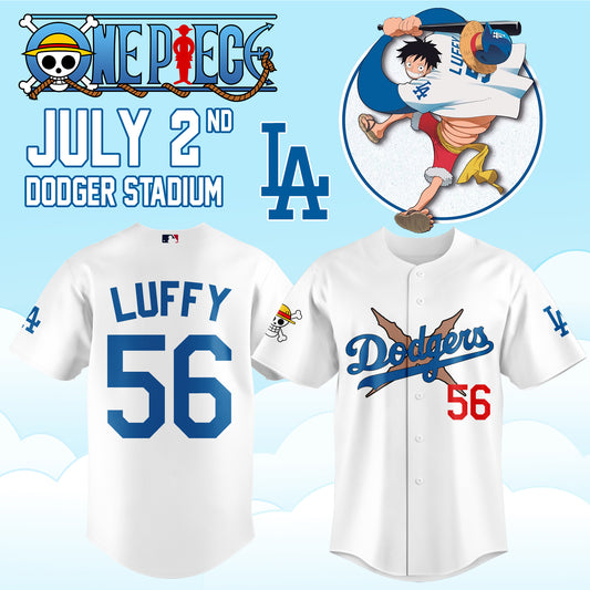 ,.ONE PIECE Night with the Los Angeles Dogger 2026 Jersey 1