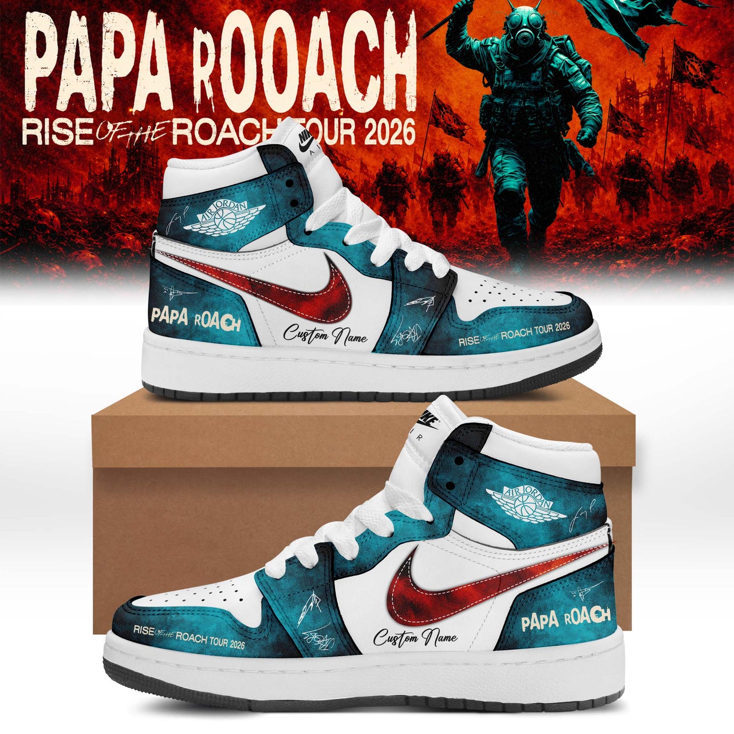 Papa Roach “Rise of the Roach World Tour 2026” Signature Limited Edition – Shoes 14
