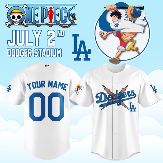,.ONE PIECE Night with the Los Angeles Dogger 2026 Jersey 1 (Custom Name &amp; Number)