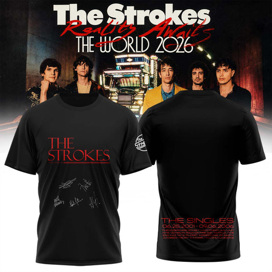The Strokes “Reality Awaits Tour 2026” Signature Limited Edition – T-shirt