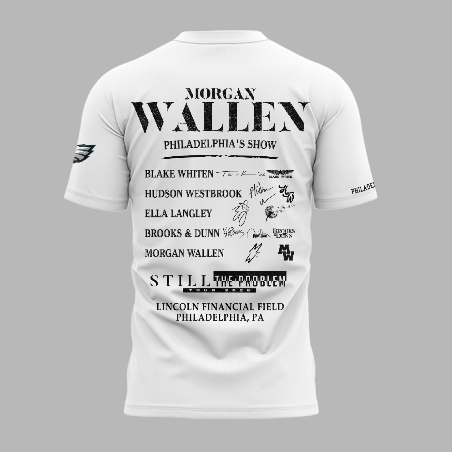 Exclusive Morgan Wallen x Philadelphia Ealges White T-Shirt 2026