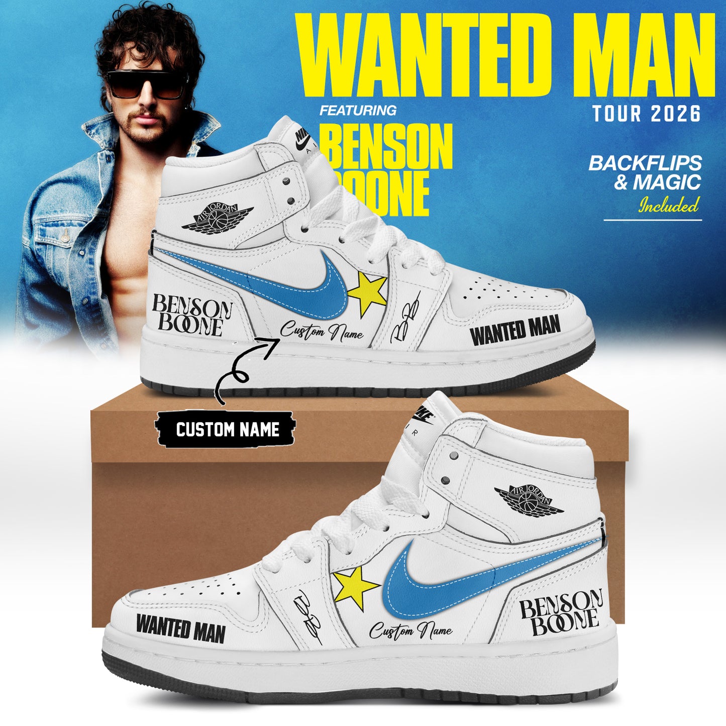 Benson Boone Wanted Man signed Shoes 24