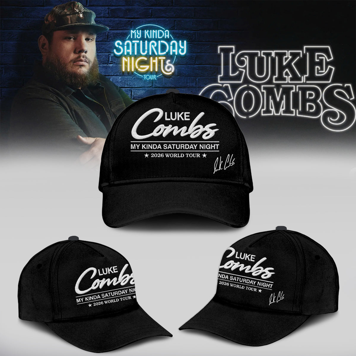 .Luke Combs ”My Kinda Saturday Night Tour 2026” Limited Edition Signature – Hoodie