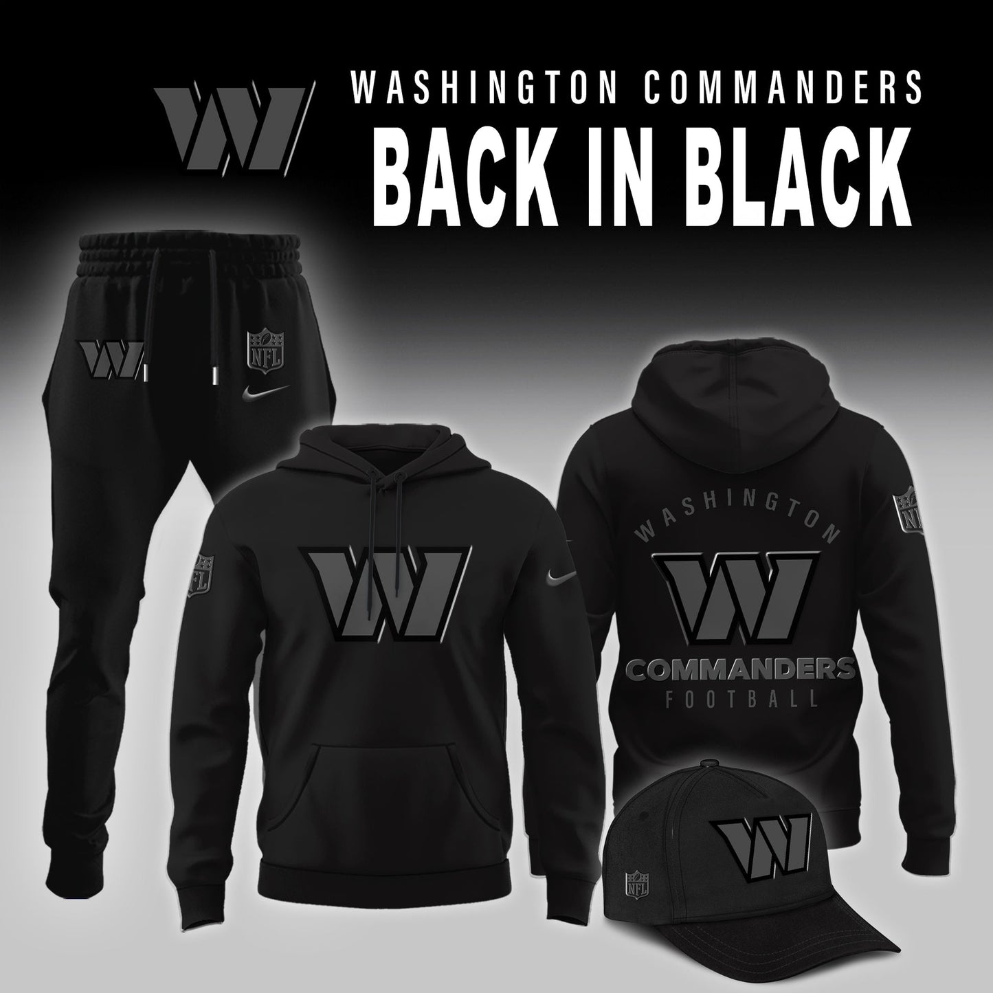 Washington Commanders 2026 Back In Black Limited Edition Hoodie