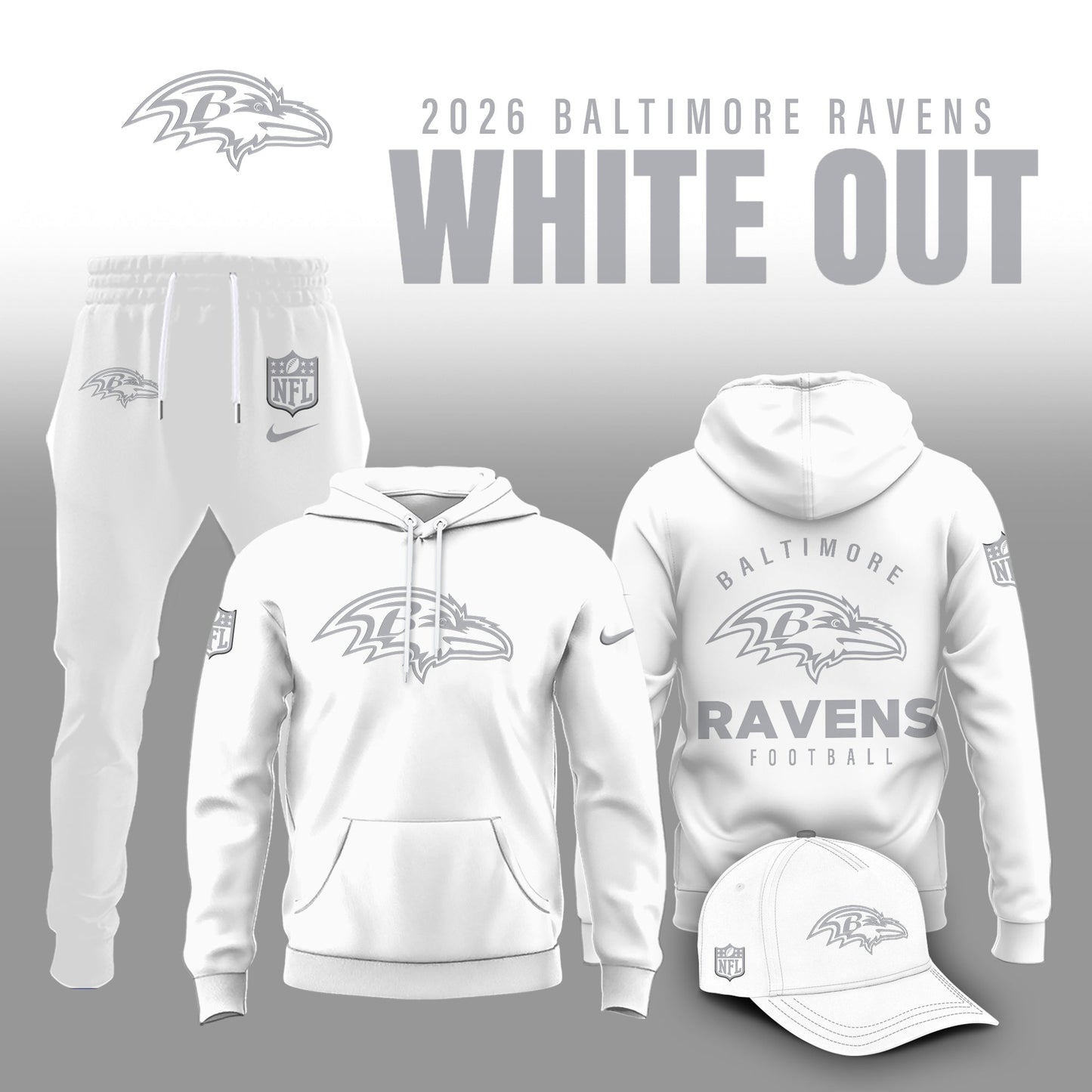 Baltimore Ravens 2026 White Out Limited Edition Shirt