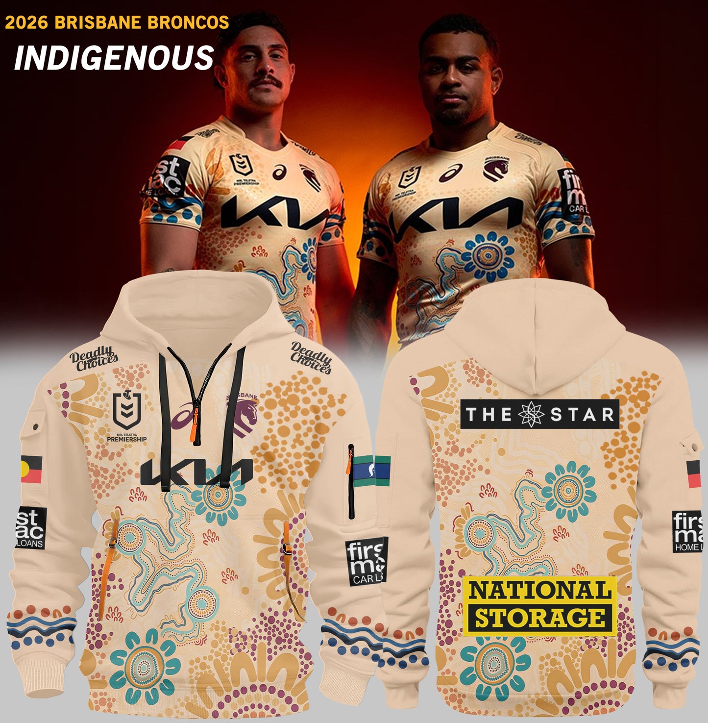 ___Brisbane Broncos 2026 Indigenous HOODIE JACKET