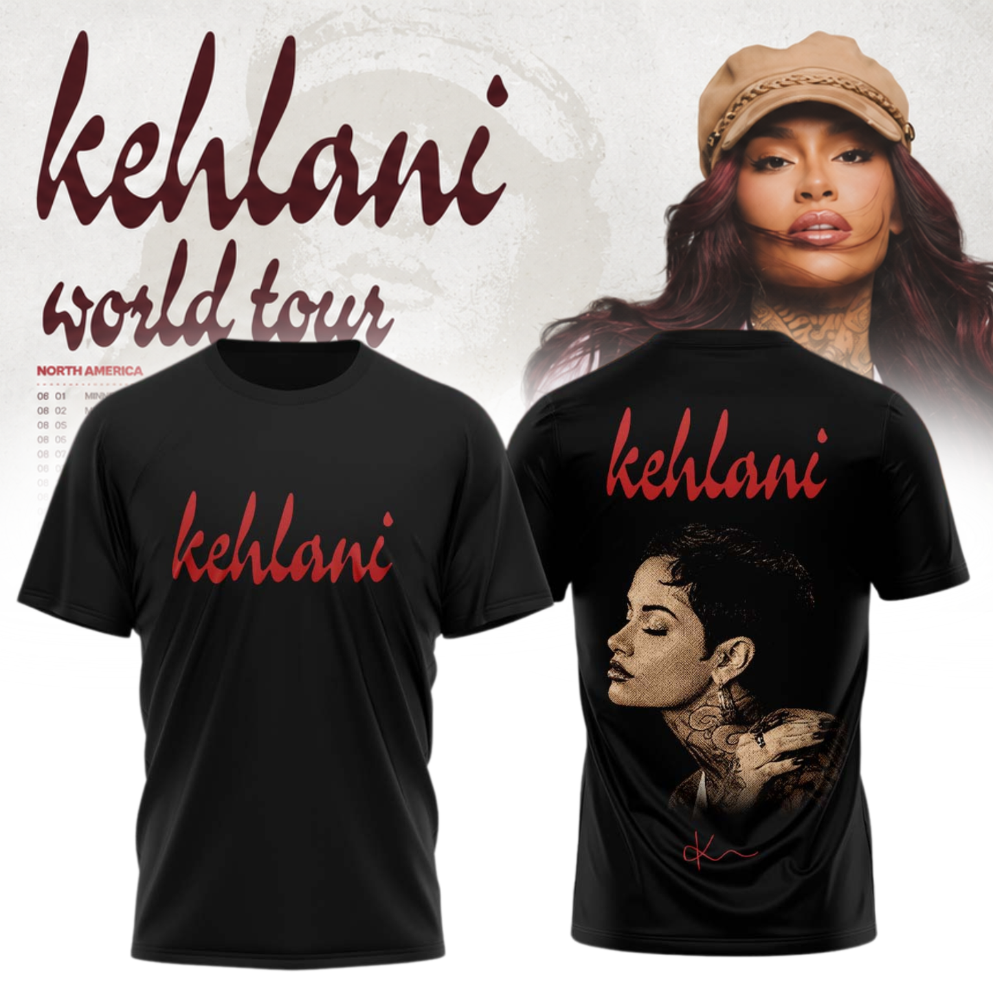 Kehlani World Tour 2026 Limited Edition Signature – Tshirt