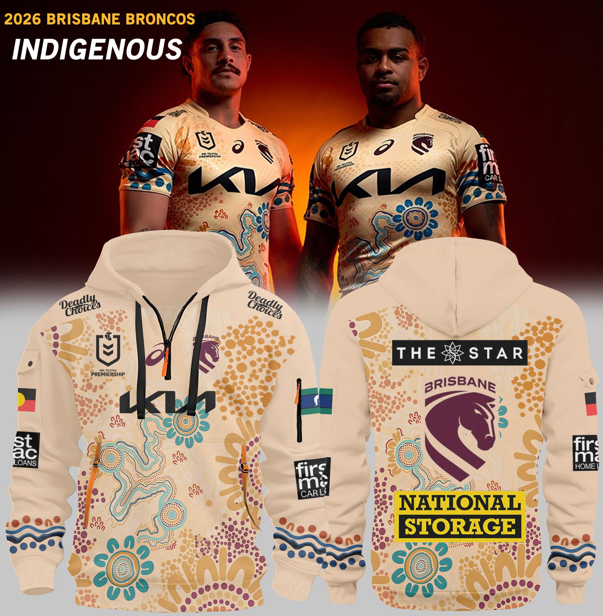 ___Brisbane Broncos 2026 Indigenous HOODIE JACKET