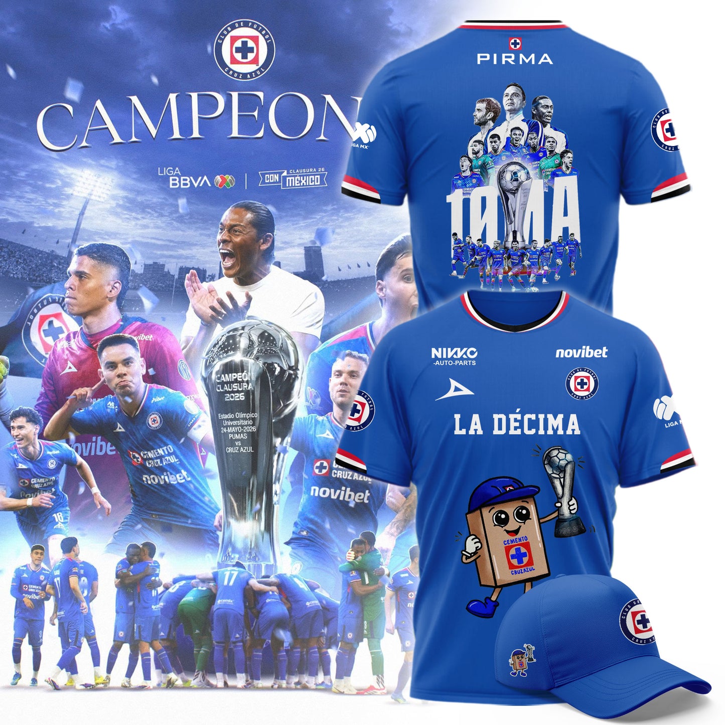 🏆Cruz Azul — La Décima Liga MX 2026 Limited Shirt
