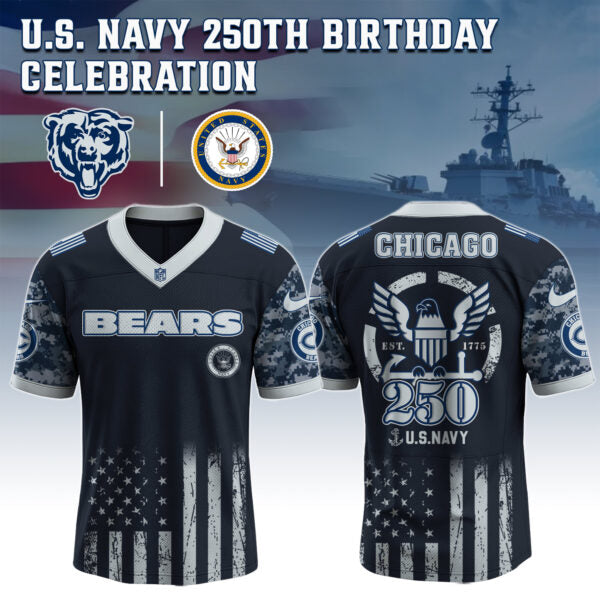 Chicago Bears x U.S. NAVY 250TH Birthday Special Edition Jersey - Tycheco
