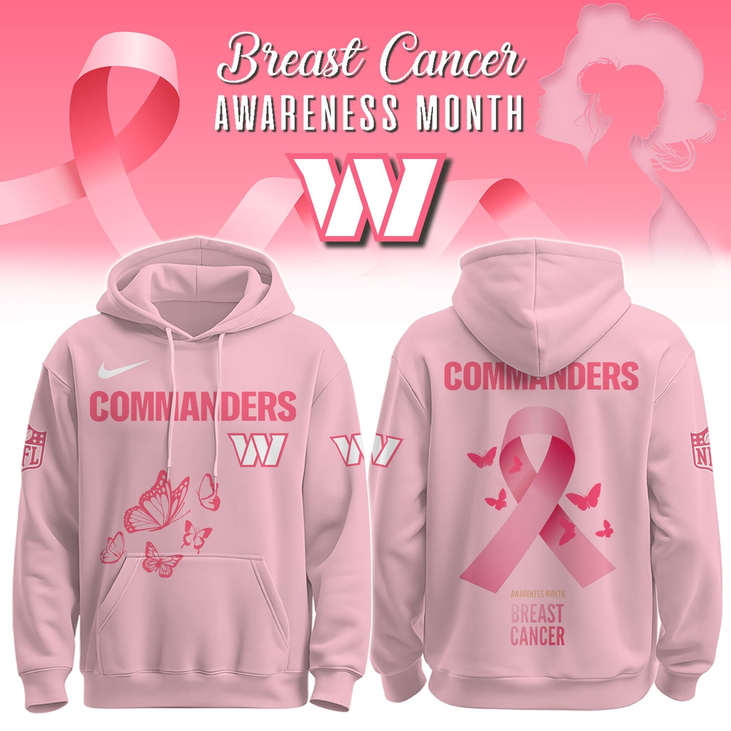 Commanders Breast Cancer Awareness Edition Hoodie