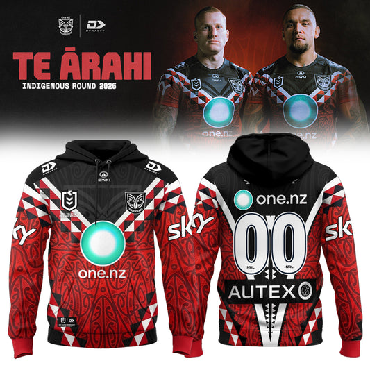 _New Zealand Warriors Indigenous Round 2026 Te Ārahi hoodie(Custom Number )