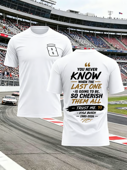 .Men's Racing Legend Memorial Kyle Busch Signature Limited Shirt White