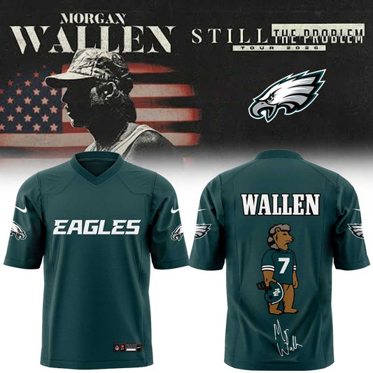 . Morgan Wallen Still The Problem Tour 2026 x Philadelphia Eagles Limited Edition Football Jersey V2
