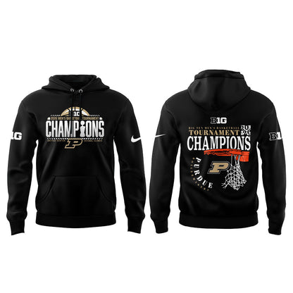 Purdue Boilermakers 2026 Big Ten Men’s Basketball Tournament Champions Hoodie Black