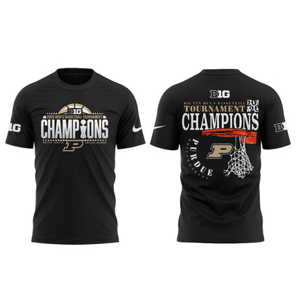 Purdue Boilermakers 2026 Big Ten Men’s Basketball Tournament Champions Shirt Black