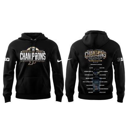 Purdue Boilermakers 2026 Big Ten Men’s Basketball Tournament Champions Hoodie Black V2