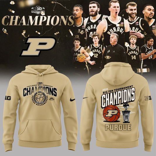 Purdue Boilermakers 2026 Big Ten Men’s Basketball Tournament Champions Hoodie