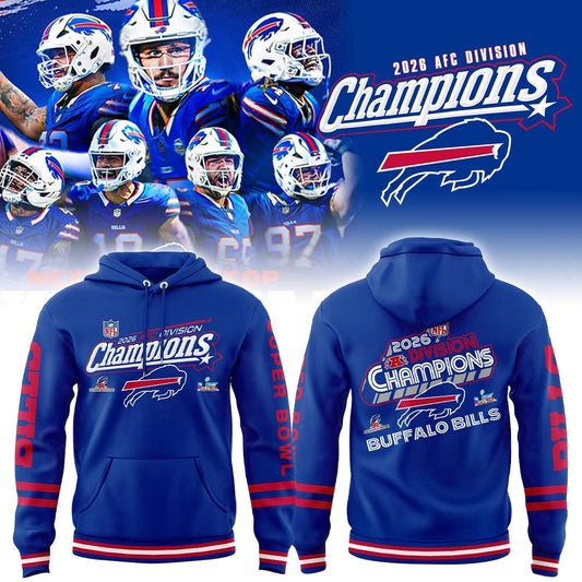 B Bills 2026 AFC Division Champions Blue Hoodie