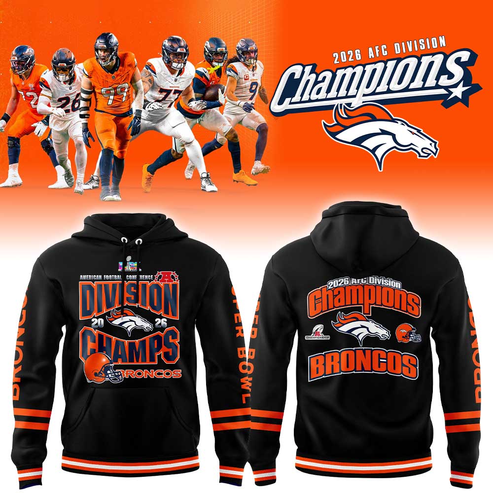 D Broncos 2026 AFC Division Champions Black Hoodie V2