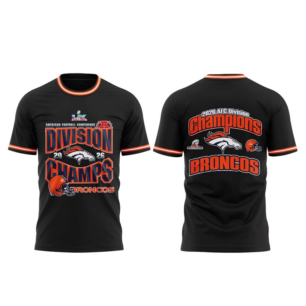 D Broncos 2026 AFC Division Champions Black Shirt V2