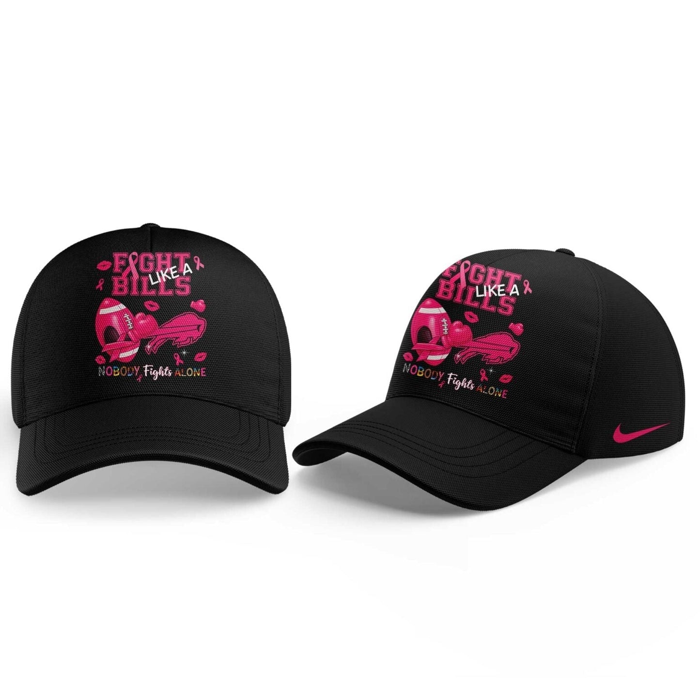 Limited Edition Buffalo Bills Nobody Fights Alone Breast Cancer Hoodie