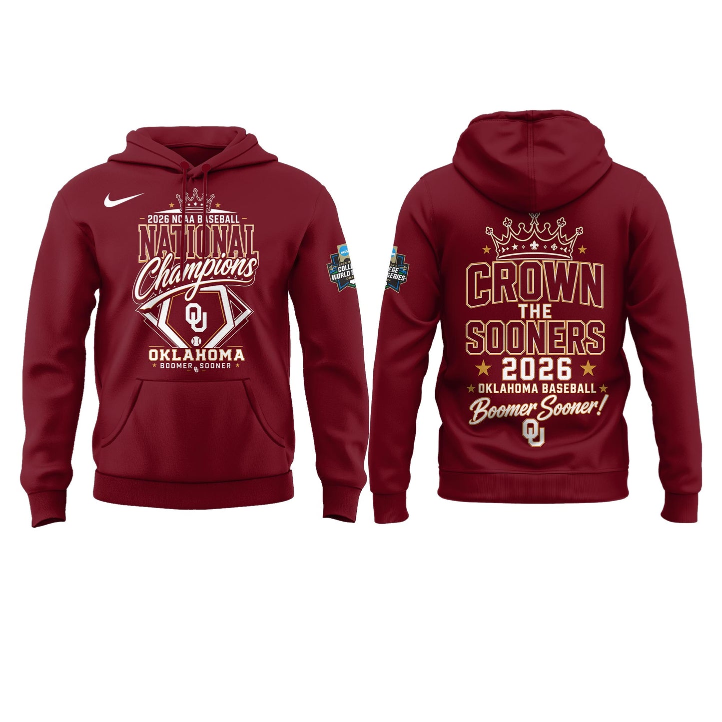 Oklahoma NCAA Basbeball Champions ’26 Limited Edition Red Hoodie v3