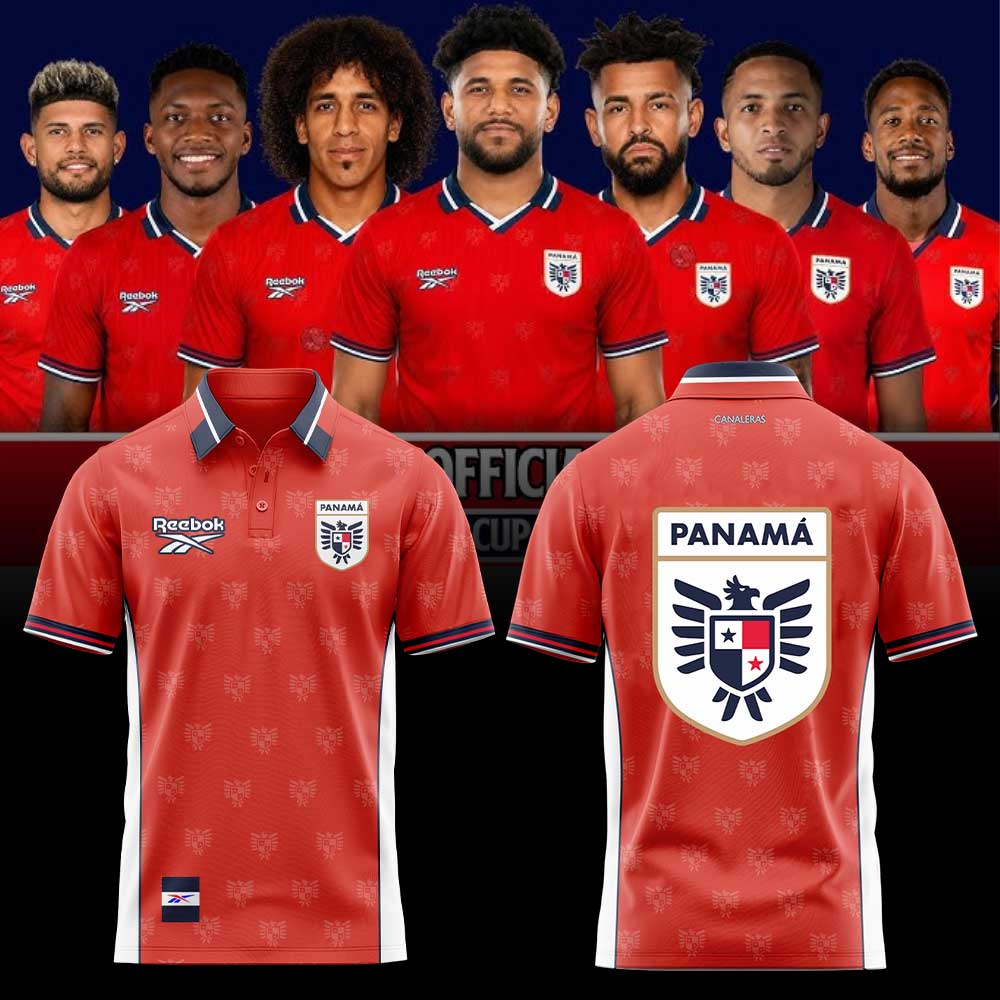 La selección nacional de fútbol de Panamá ha presentado su nueva equipación para el Mundial de 2026. Polo Red