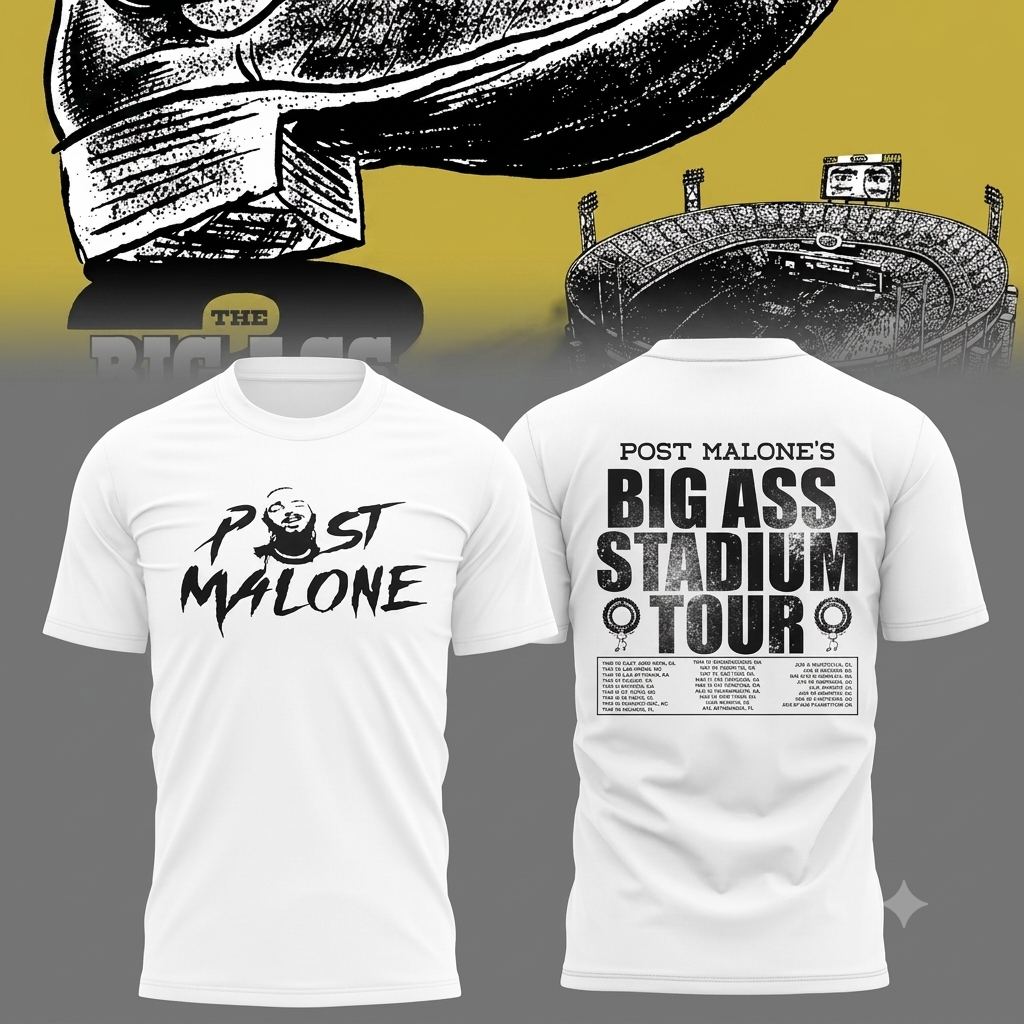 26. White Shirt Post Malone x Utah Football - THE BIG ASS Stadium Tour Part 2 T-Shirt