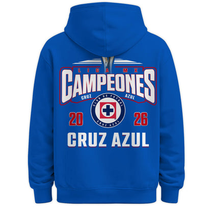 Cruz Azul 2026 Campeones Royal Blue Zip Hoodie