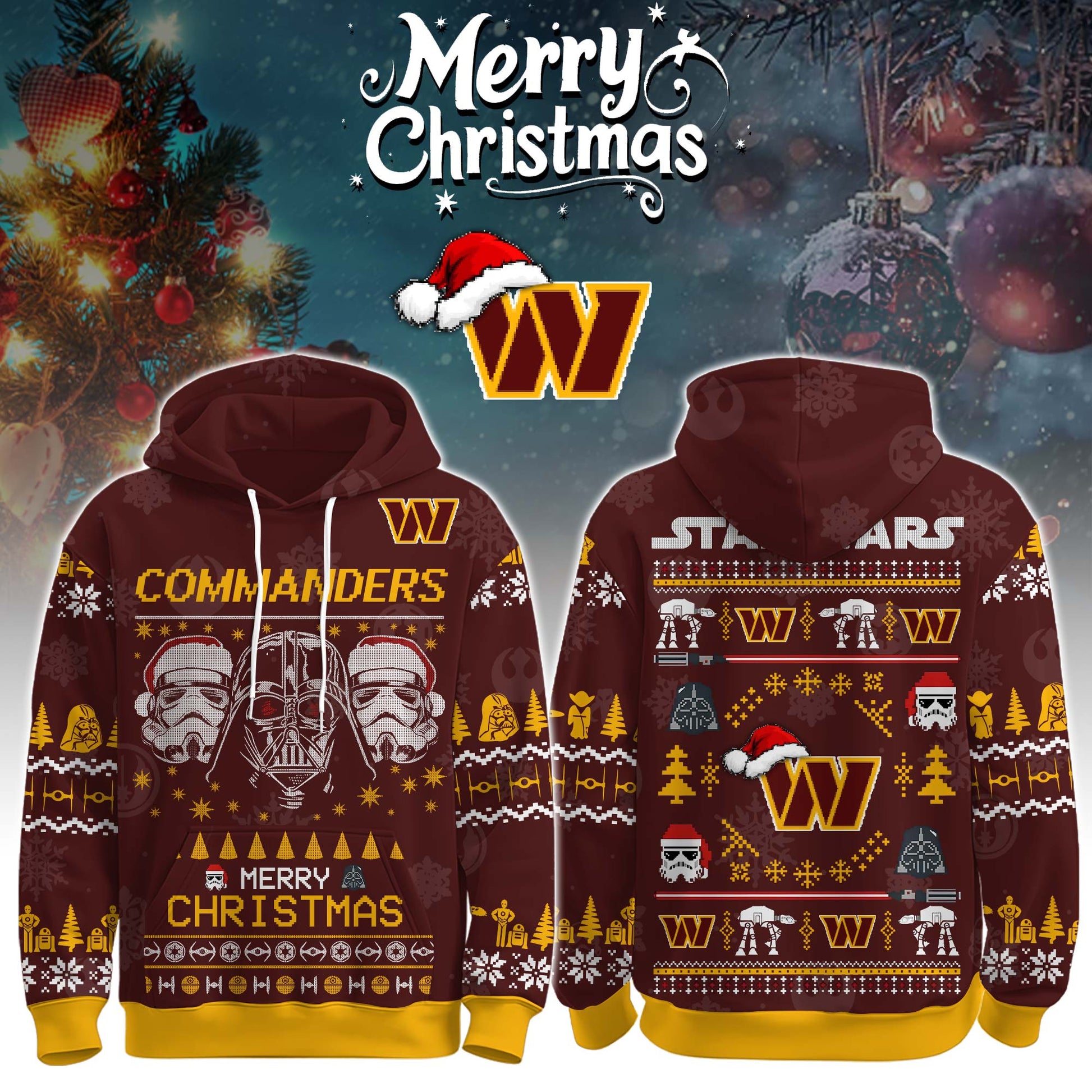 Unisex Commanders Merry Christmas The Force Edition Hoodie