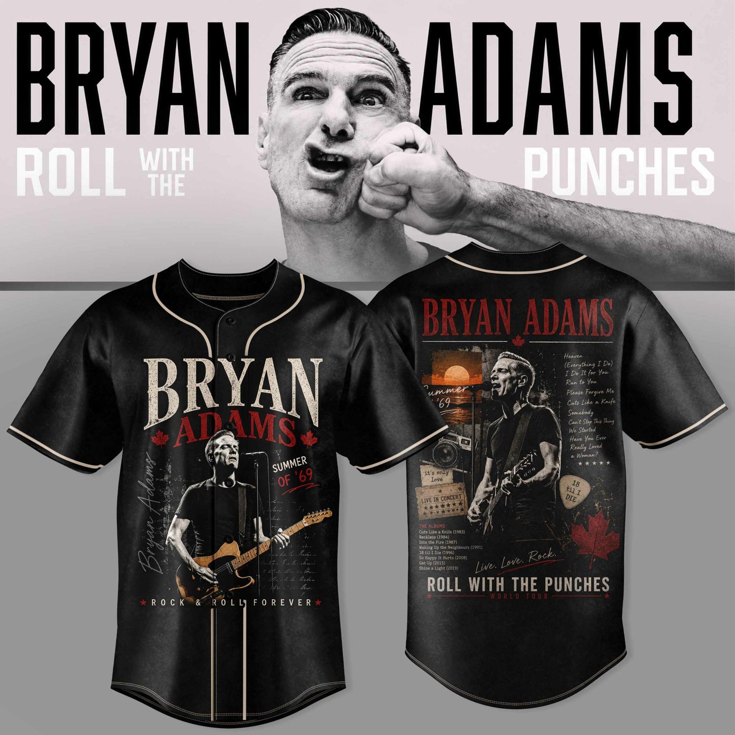 .BRYAN ADAMS – ROLL WITH THE PUNCHES TOUR JERSEY 4
