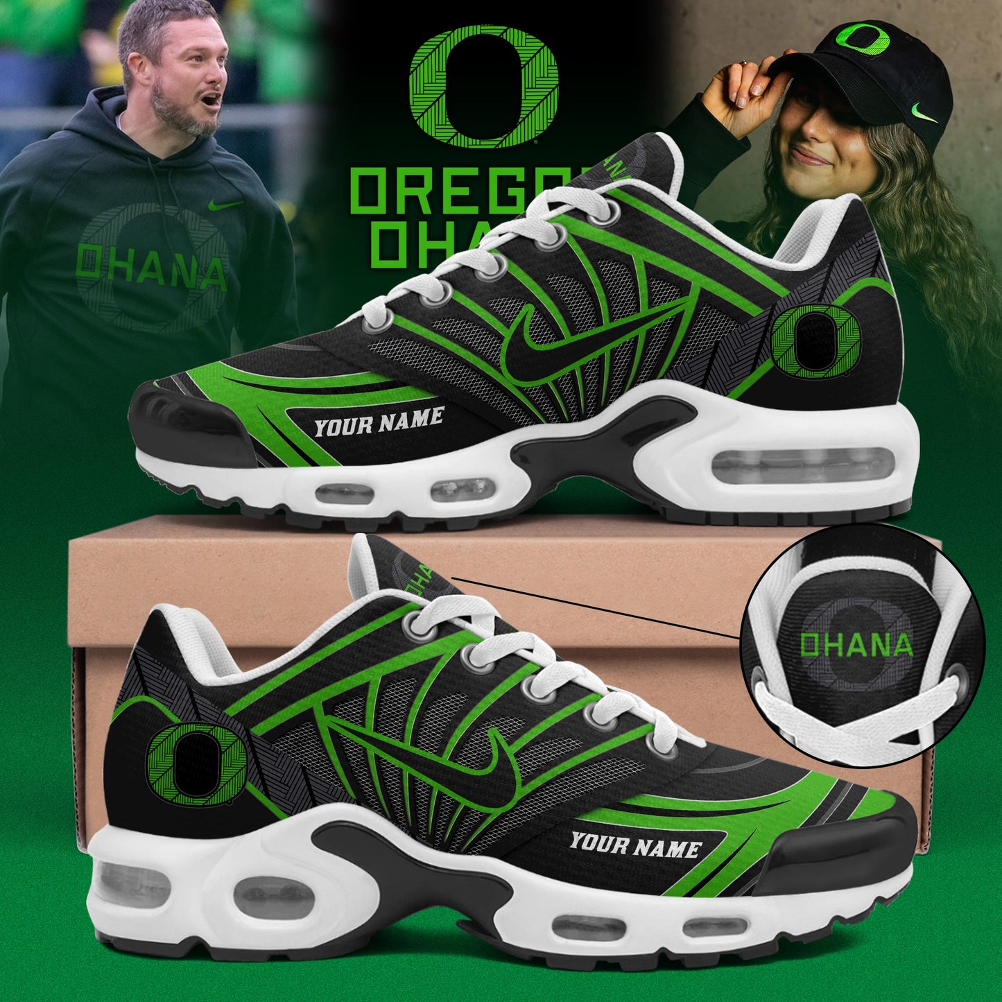Oregon Ducks Ohana 2025 Custom Air Max Plus Sneaker