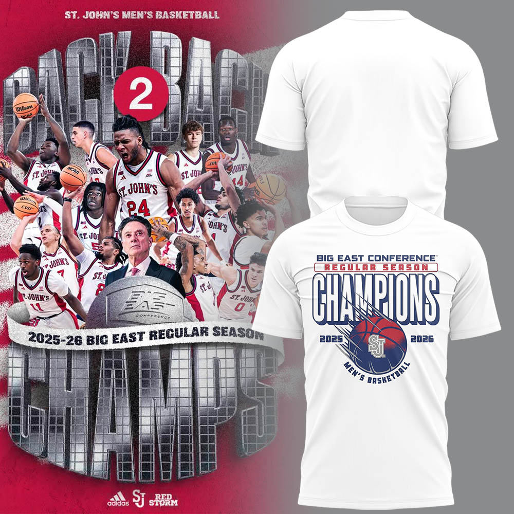Limited St. John’s Men’s Basketball Back to Back BIG EAST Regular Season Champions TShirt