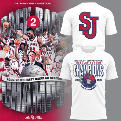 Limited St. John’s Men’s Basketball Back to Back BIG EAST Regular Season Champions TShirt