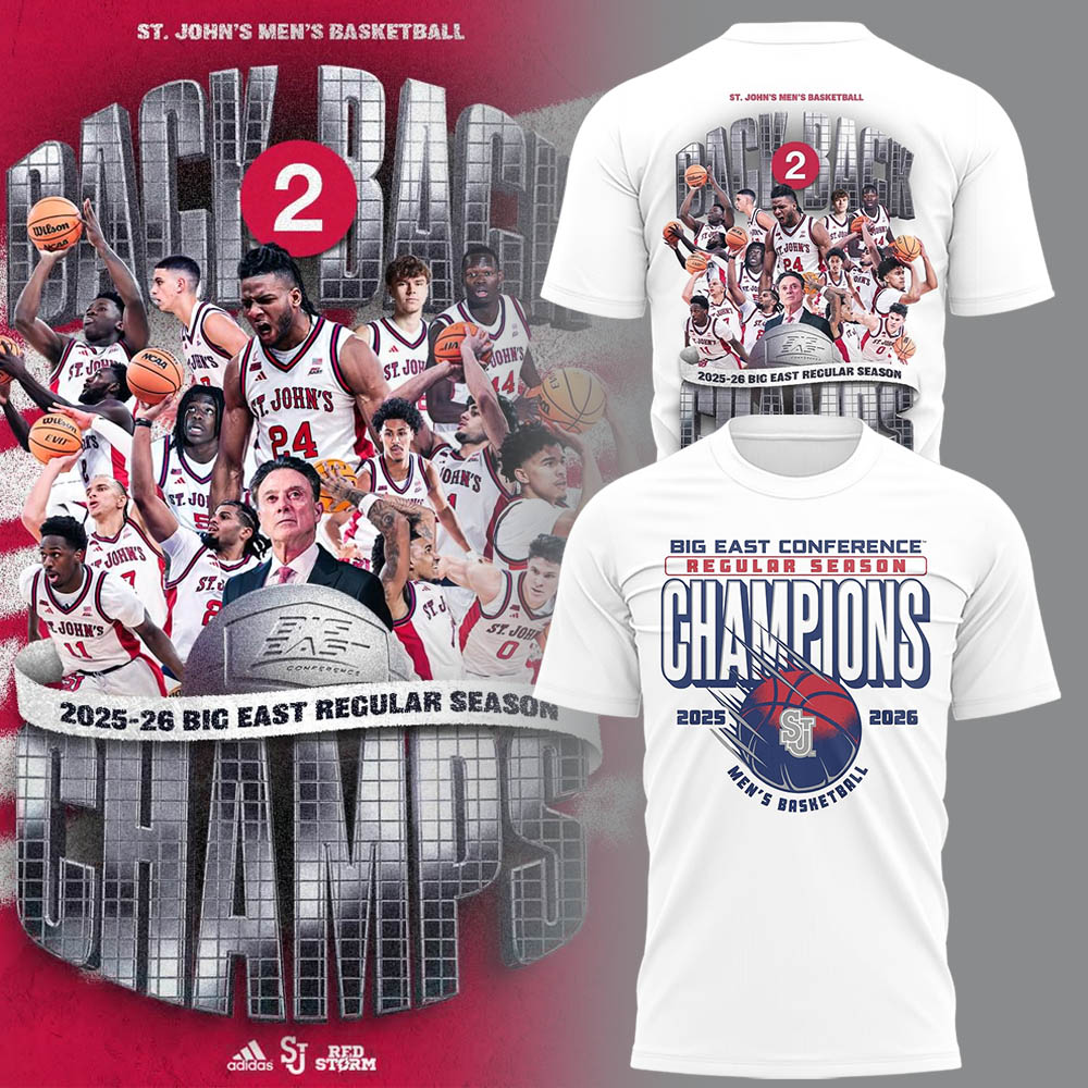 Limited St. John’s Men’s Basketball Back to Back BIG EAST Regular Season Champions TShirt