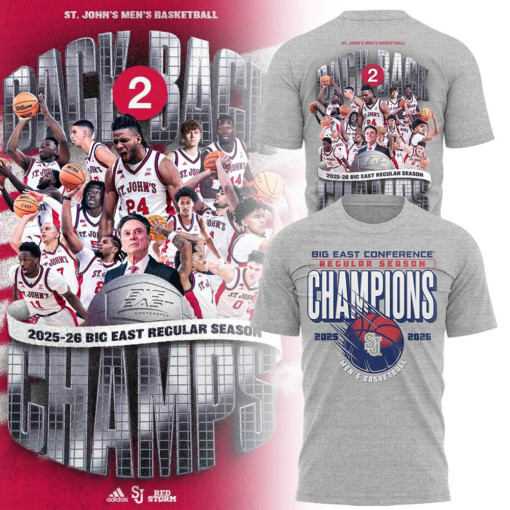 Limited St. John’s Men’s Basketball Back to Back BIG EAST Regular Season Champions TShirt