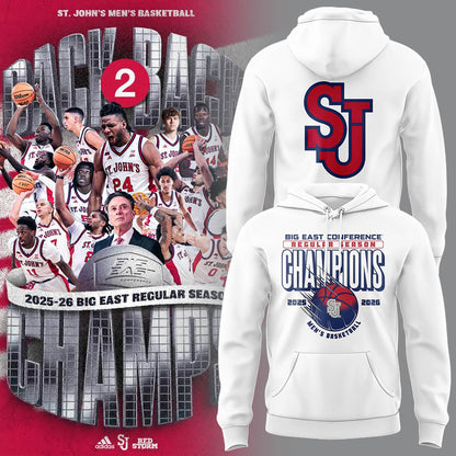 Limited St. John’s Men’s Basketball Back to Back BIG EAST Regular Season Champions Hoodie
