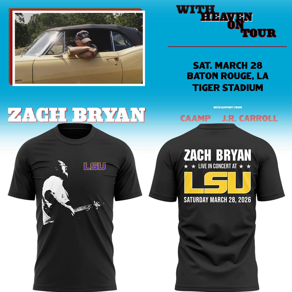 Limited Zach “With Heaven On Tour 2026.” at LSU TShirt-LL260328001
