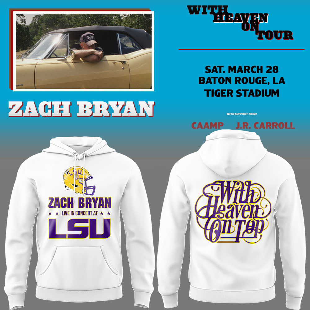Limited Zach “With Heaven On Tour 2026.” at LSU Hoodie-LL260328009
