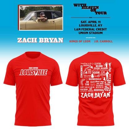 Limited Zach “With Heaven On Tour 2026.” At Louisville TShirt-LL260410030