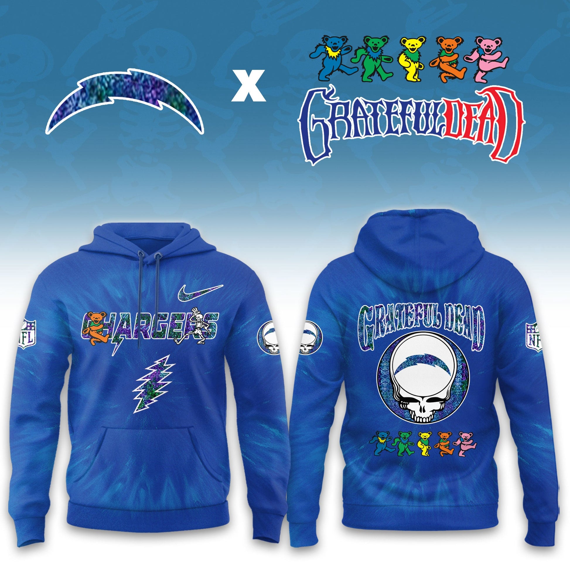 _Los Angeles Chargers Grateful Dead Limited Hoodie