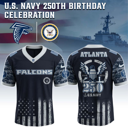 Atlanta Falcons x U.S. NAVY 250TH Birthday Special Edition Jersey - Tycheco